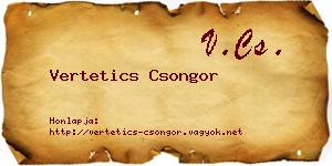Vertetics Csongor névjegykártya